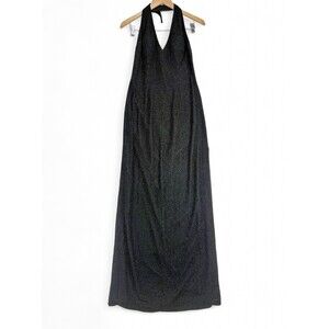 Sean Collection Black Silk Halter Prom‎ Gown Size 4